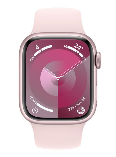 Apple Watch Series 9 GPS 41mm Caja Aluminio y Correa Deportiva Rosado Talla S/M-1