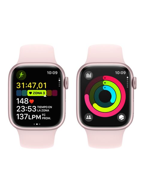 Apple Watch Series 9 GPS 41mm Caja Aluminio y Correa Deportiva Rosado Talla S/M-7