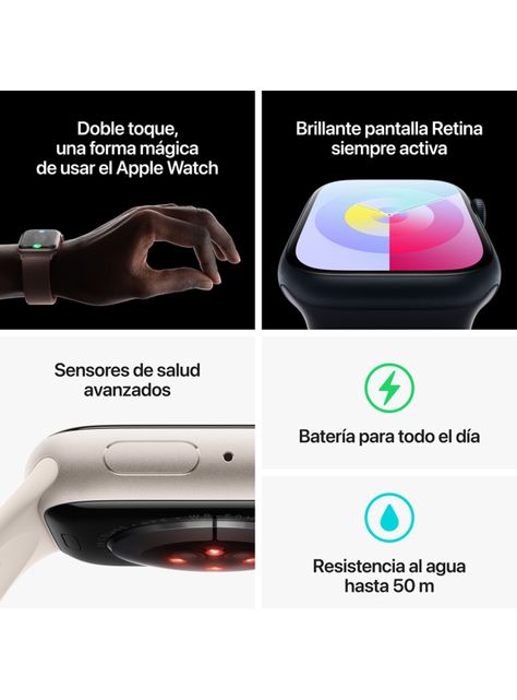 Apple Watch Series 9 GPS 41mm Caja Aluminio y Correa Deportiva Rosado Talla S/M-8