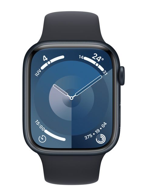 Apple Watch Series 9 GPS 45mm Caja Aluminio y Correa Deportiva Medianoche Talla M/L-1