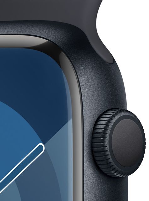 Apple Watch Series 9 GPS 45mm Caja Aluminio y Correa Deportiva Medianoche Talla M/L-2