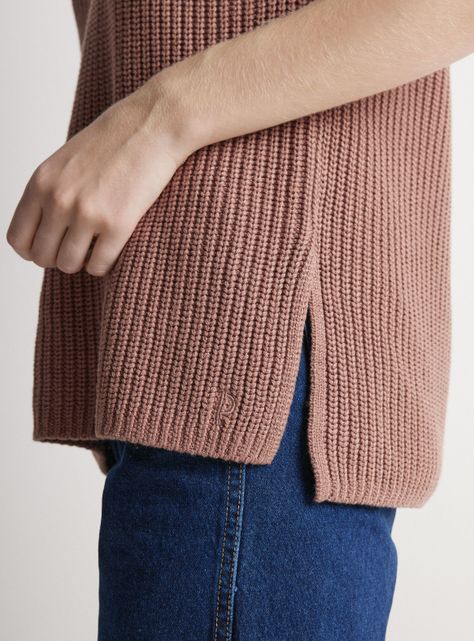 Sweater Sin Manga Cuello V Algodón-3