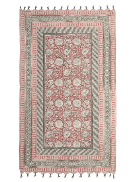 Bajada de Cama Block Algodón 90x150 cm Rojo-0
