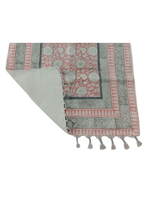 Bajada de Cama Block Algodón 90x150 cm Rojo-2