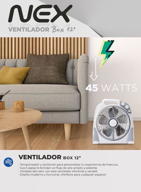 Ventilador de Sobremesa 12" Box Blanco VBX1210W-5