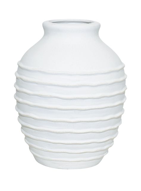 Jarrón Cerámica Blanco 30 cm-0
