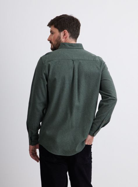 Camisa de Vestir Camisa ML Franela Lisa Regular Fit-1