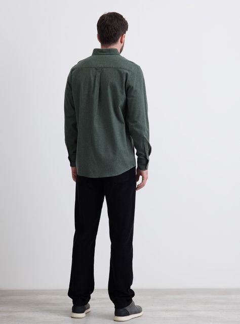 Camisa de Vestir Camisa ML Franela Lisa Regular Fit-5