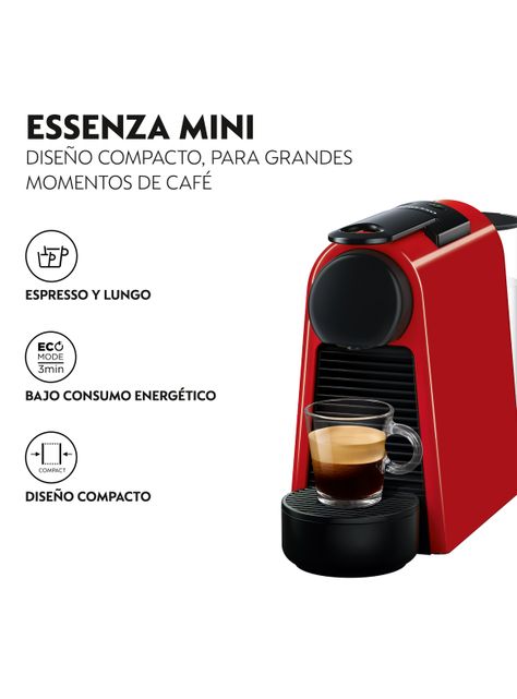 Cafetera de Cápsulas Essenza Mini Roja + Espumador de Leche Aeroccino 3-4