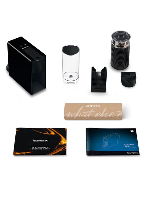 Cafetera de Cápsulas Essenza Mini Negra + Espumador de Leche Aeroccino 3-6
