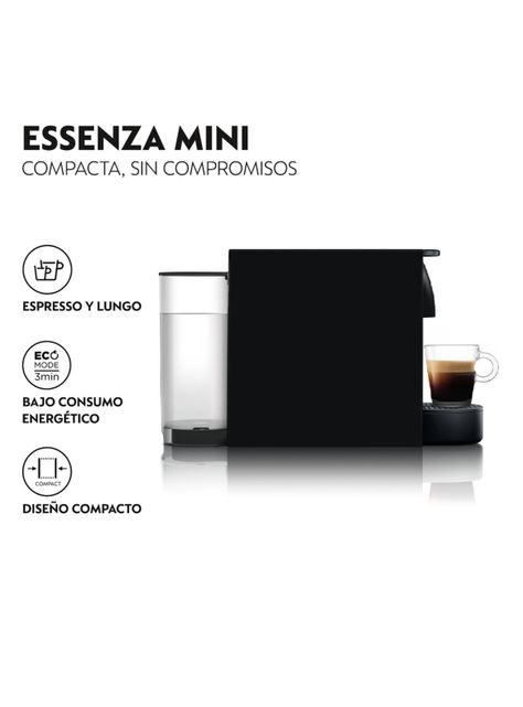 Cafetera de Cápsulas Essenza Mini Negra + Espumador de Leche Aeroccino 3-5