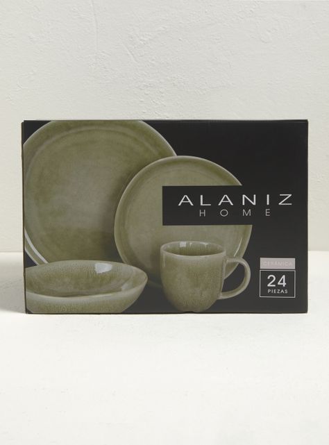 Set Vajilla 24 Piezas Musgo Cerámica-3