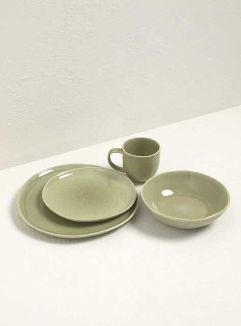 Set Vajilla 24 Piezas Musgo Cerámica-1