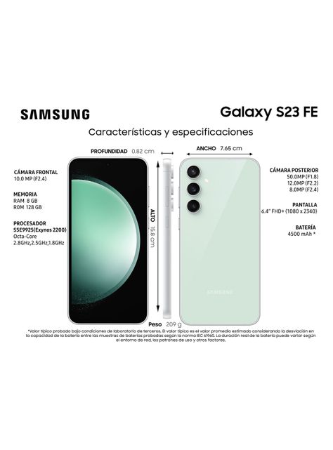 Smartphone Galaxy S23 FE 256GB 6.4" Mint Liberado-4