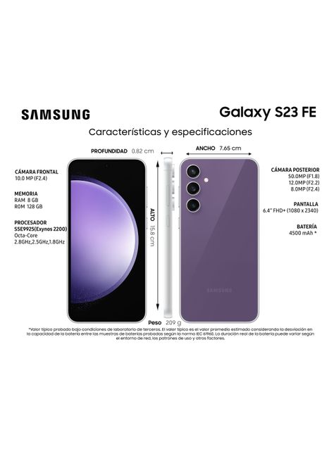 Smartphone Galaxy S23 FE 256GB 6.4" Purple Liberado-4