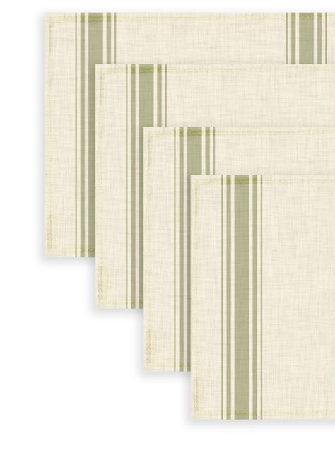 Pack 4 Individuales Rayas Verde 42x32 cm-1