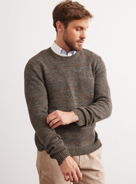 Sweater Crew Neck Jaspeado de Lana-1