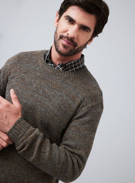 Sweater Crew Neck Jaspeado de Lana-0