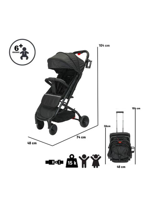 Coche Mimo Negro Ultra Compacto-1