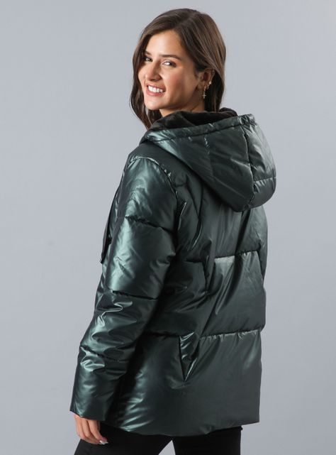 Parka Acolchada con Capucha Forrada-1