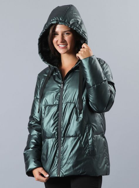 Parka Acolchada con Capucha Forrada-0