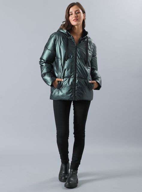 Parka Acolchada con Capucha Forrada-3