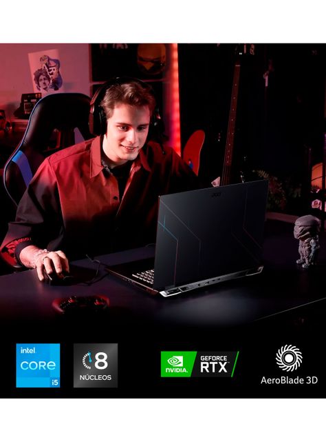 Notebook Gamer Nitro 5 AN515-58-53AW-1 Intel Core i5 8 Núcleos NVIDIA GeForce RTX 3050 16GB RAM 512GB SSD 15.6"-7