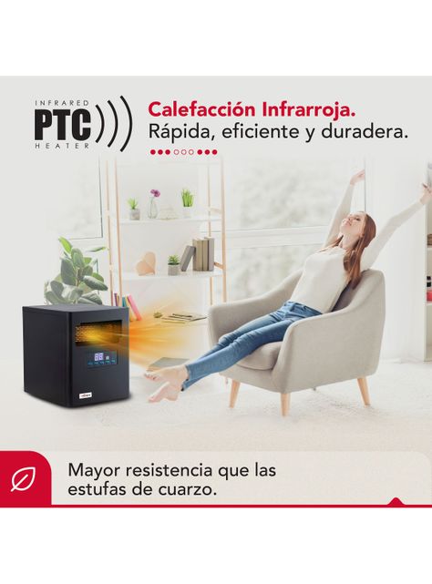 Estufa Infrarroja 2 en 1 Green 1500W Wifi-3