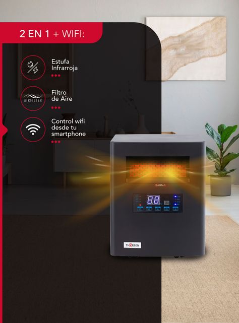 Estufa Infrarroja 2 en 1 Green 1500W Wifi-2