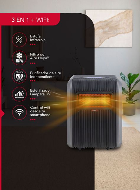 Estufa Infrarroja 3 en 1 Thor 1500 Wifi-1