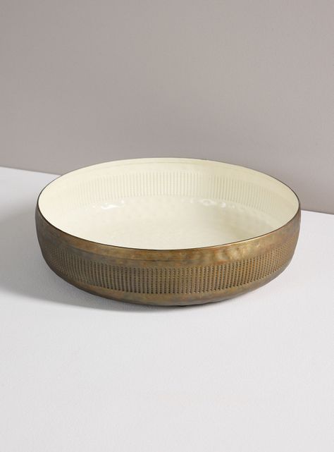 Bowl 32 cm Dorado/ Blanco-1