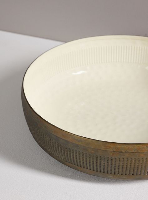 Bowl 32 cm Dorado/ Blanco-2