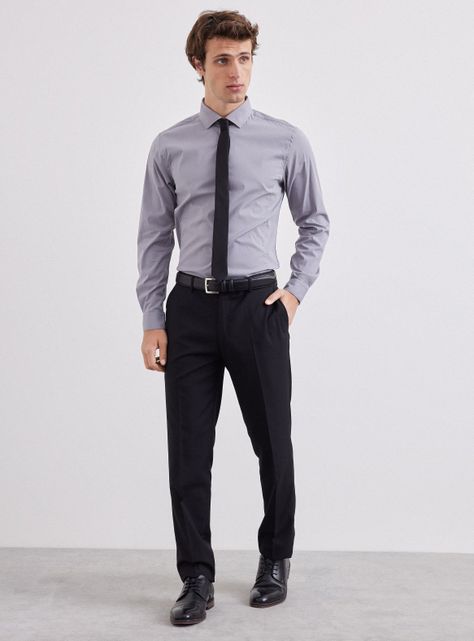 Camisa de Vestir Lisa-4