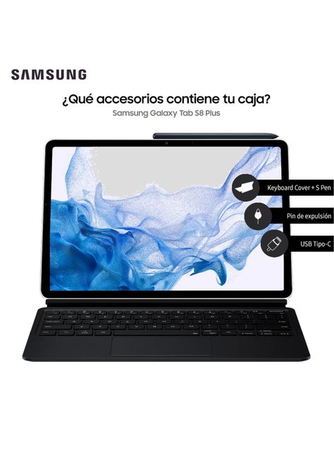 Tablet Galaxy Tab S8 Plus 128GB 12.4" WiFi Silver + Keyboard Cover-3