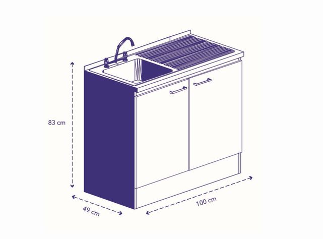 Kit Lavaplatos 100 cm Secador Derecho-4
