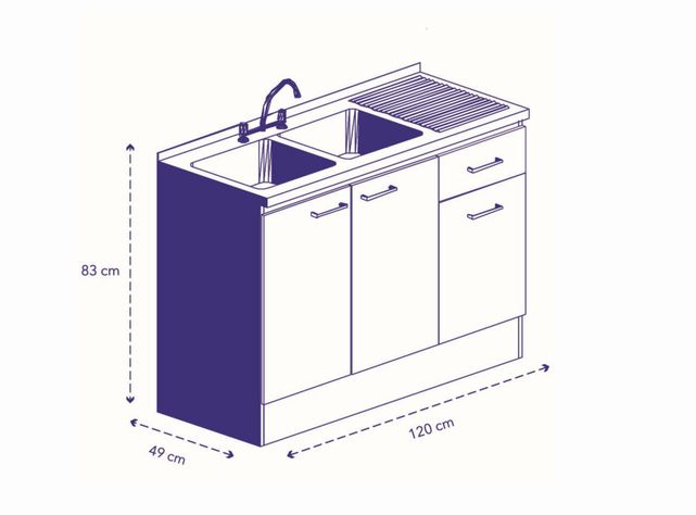 Kit Lavaplatos 120 cm Secador Derecho-4