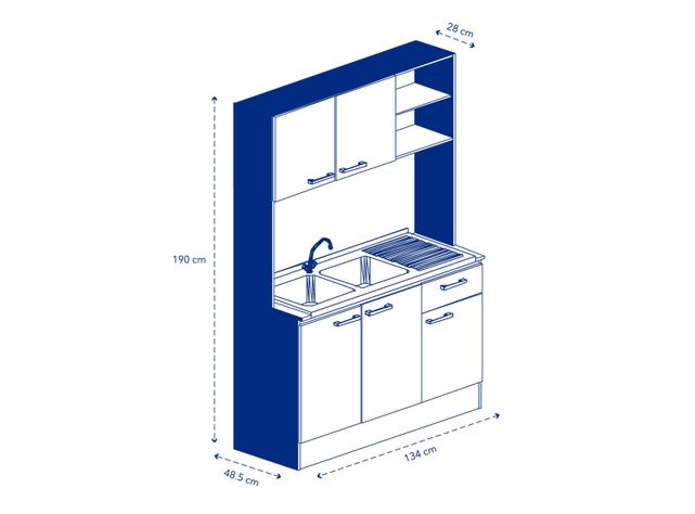 Kit Mueble de Cocina + Lavaplatos Doble Lonquimay Mobikit-5