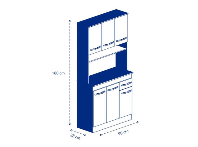 Kit Mueble de Cocina 6 Puertas 90x38x180 cm Mobikit-5