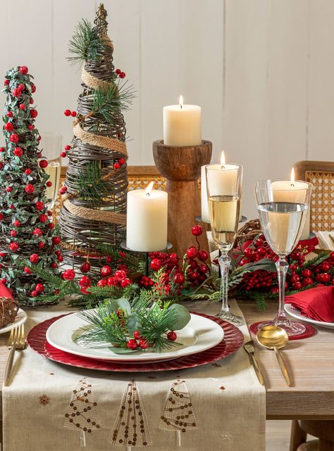 Centro Attimo de Mesa Navidad 55 cm Vela Fruta-2