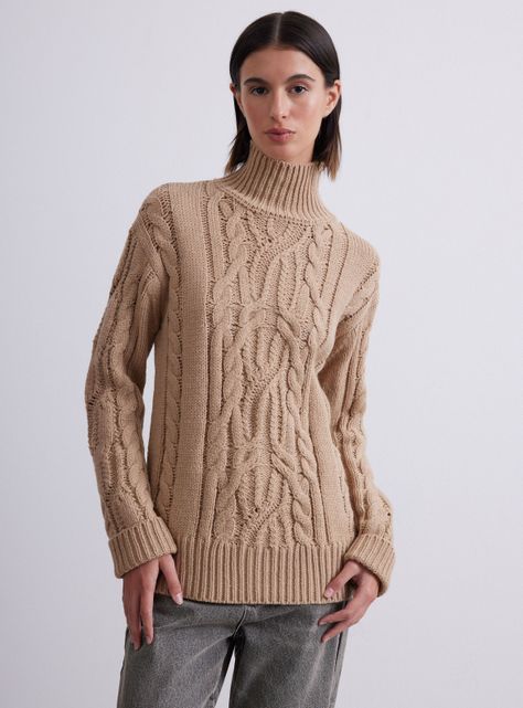 Sweater Cuello Alto Trenzado-0