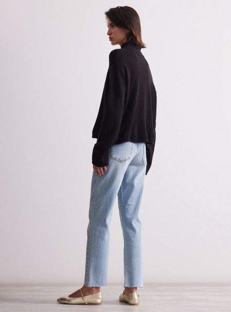 Sweater Holgado Cuello Alto Con Lana-5