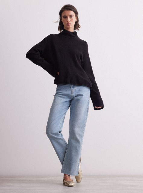 Sweater Holgado Cuello Alto Con Lana-4