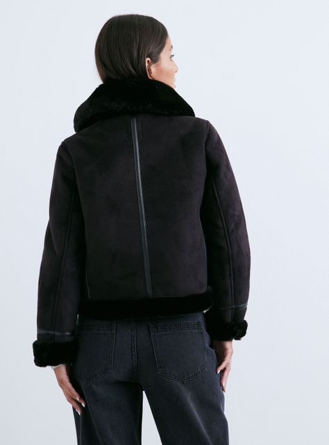 Chaqueta Aviadora Corta Suede-1