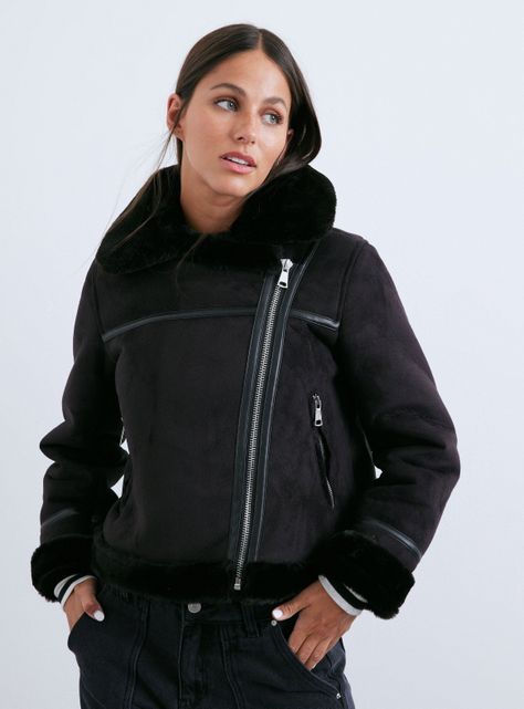 Chaqueta Aviadora Corta Suede-0