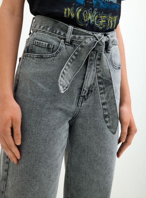 Jeans Recto Cinturón Lazo-2