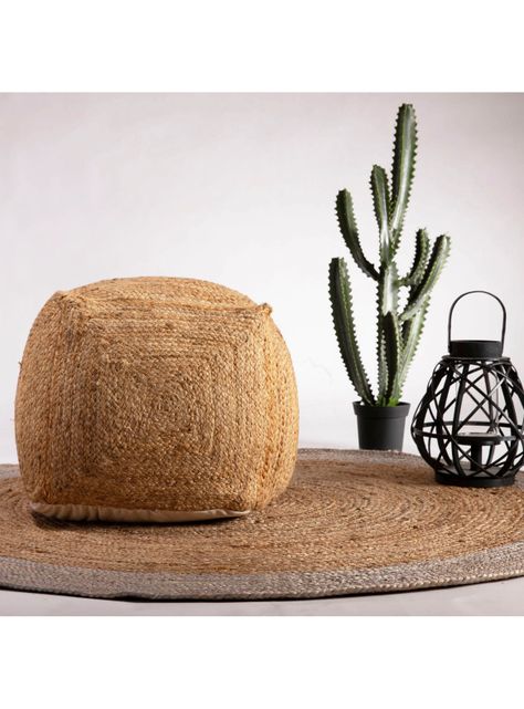 Pouf Jute Gold 42 x 42 cm Diseño 24-1