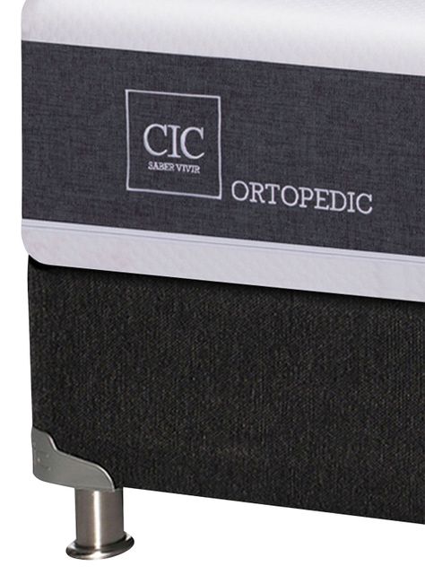 Box Spring New Ortopedic B5 Black 2 Plazas Base Normal + Set Muebles Legno-3