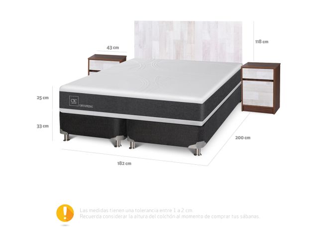 Box Spring New Ortopedic B5 Black King + Set Muebles Legno-1
