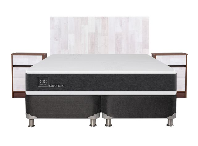 Box Spring New Ortopedic B5 Black King + Set Muebles Legno-2