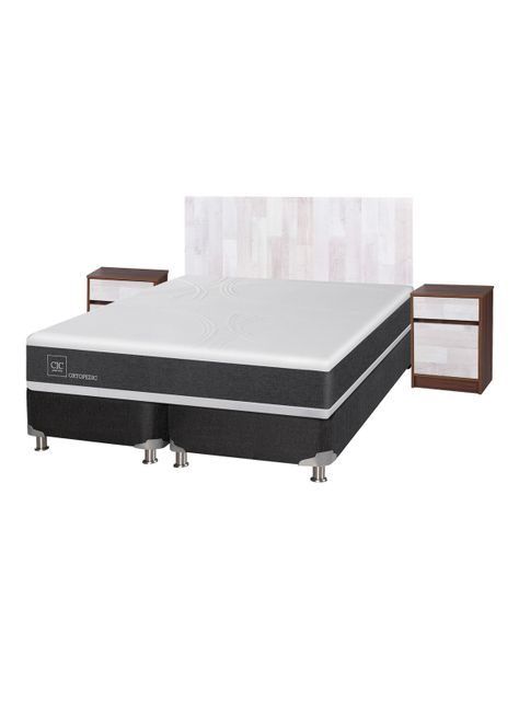 Box Spring New Ortopedic B5 Black King + Set Muebles Legno-0